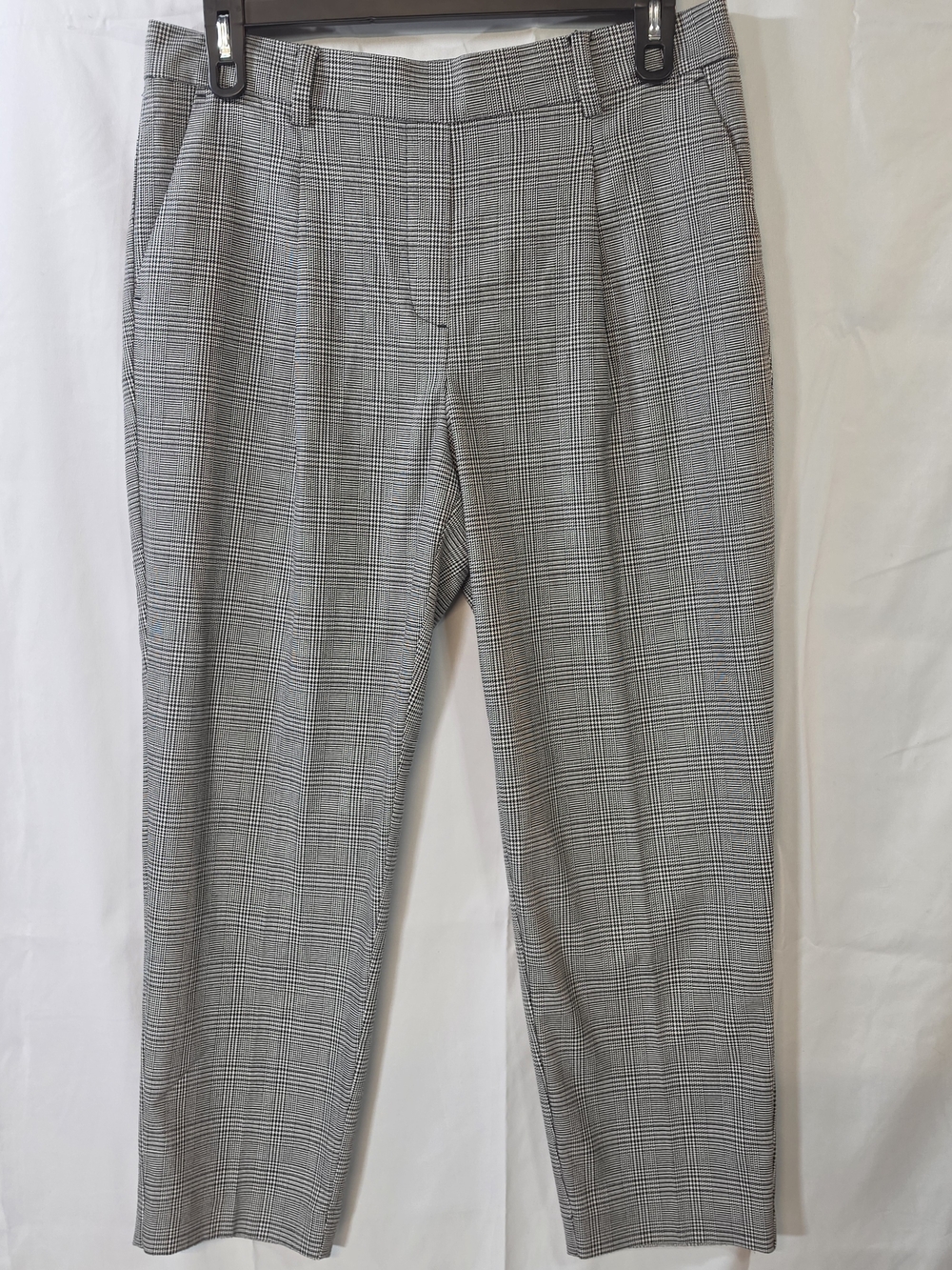 LOFT Plaid Pull-On Tapered Ankle Pants Size L